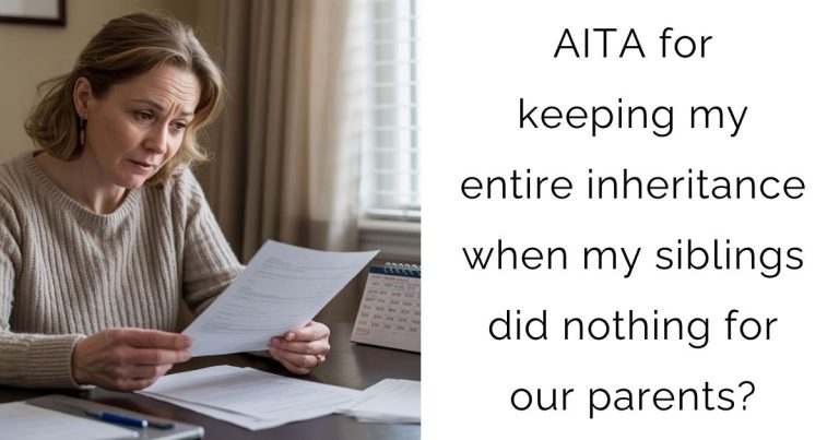 AITA for keeping my entire inheritance when my siblings did nothing for our parents?
