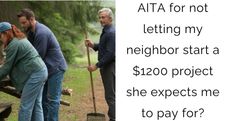 AITA for not letting my neighbor start a $1200 project she expects me to pay for?