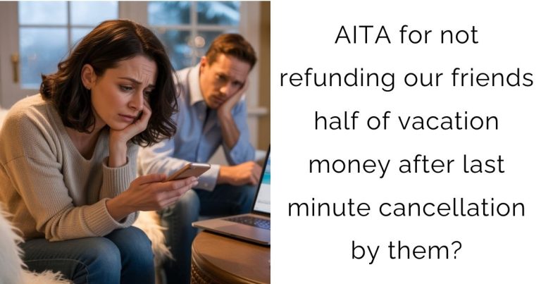 AITA for not refunding our friends half of vacation money after last minute cancellation by them?