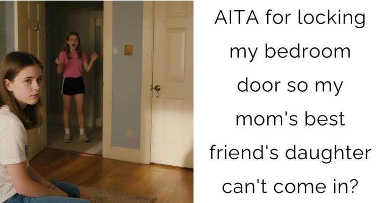 AITA for locking my bedroom door so my mom’s best friend’s daughter can’t come in?