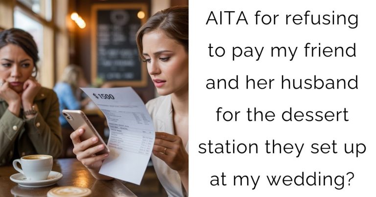 AITA for refusing to pay my friend and her husband for the dessert station they set up at my wedding?