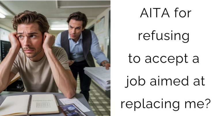 AITA for refusing to accept a job aimed at replacing me?