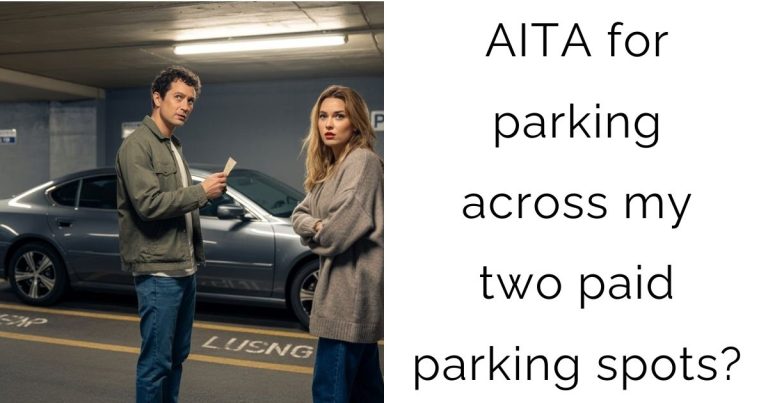 AITA for parking across my two paid parking spots?