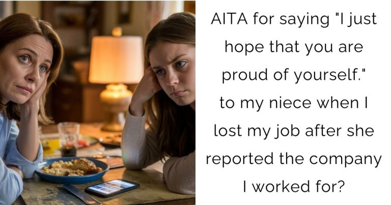 AITA for saying “I just hope that you are proud of yourself.” to my niece when I lost my job after she reported the company I worked for?
