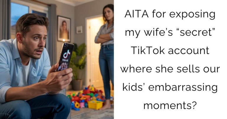AITA for exposing my wife’s “secret” TikTok account where she sells our kids’ embarrassing moments?