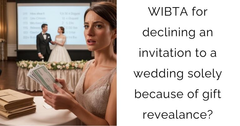 WIBTA for declining an invitation to a wedding solely because of gift revealance?