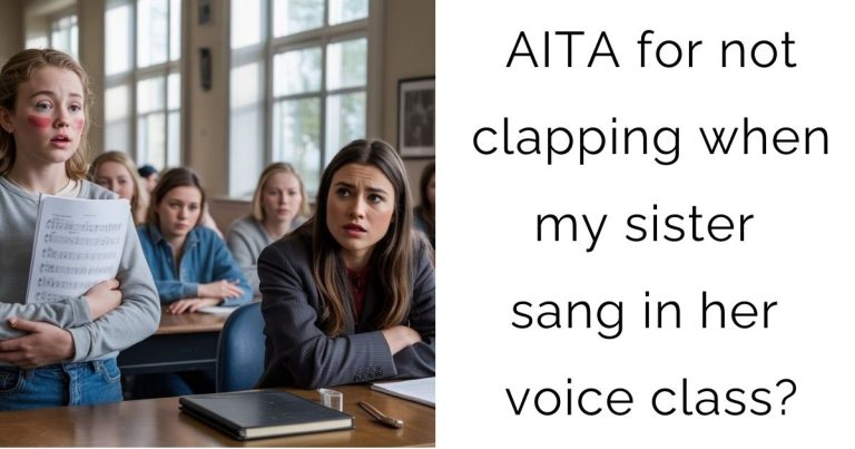 AITA for not clapping when my sister sang in her voice class?