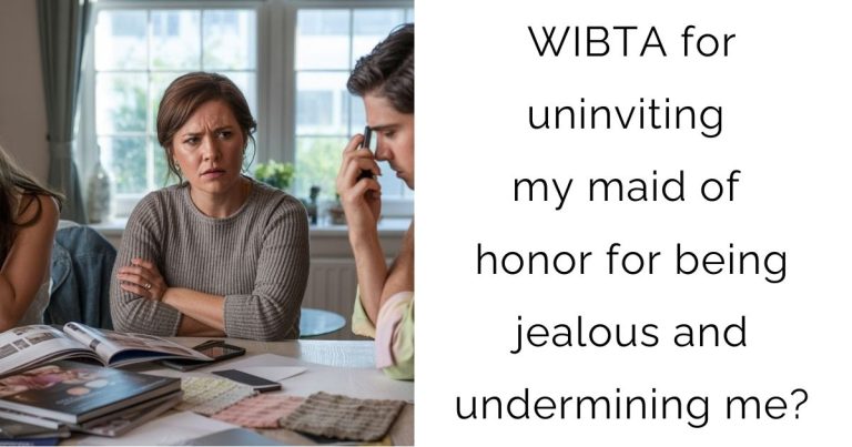 WIBTA for uninviting my maid of honor for being jealous and undermining me?