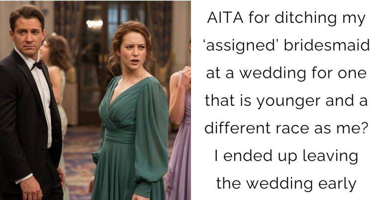 AITA for ditching my ‘assigned’ bridesmaid at a wedding for one that is younger and a different race as me? I ended up leaving the wedding early