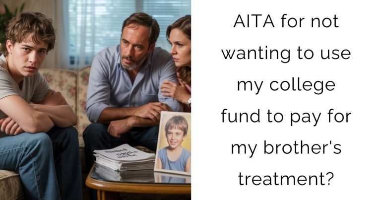 AITA for not wanting to use my college fund to pay for my brother’s treatment?