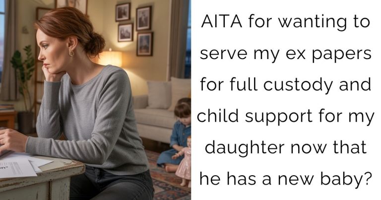 AITA for wanting to serve my ex papers for full custody and child support for my daughter now that he has a new baby?