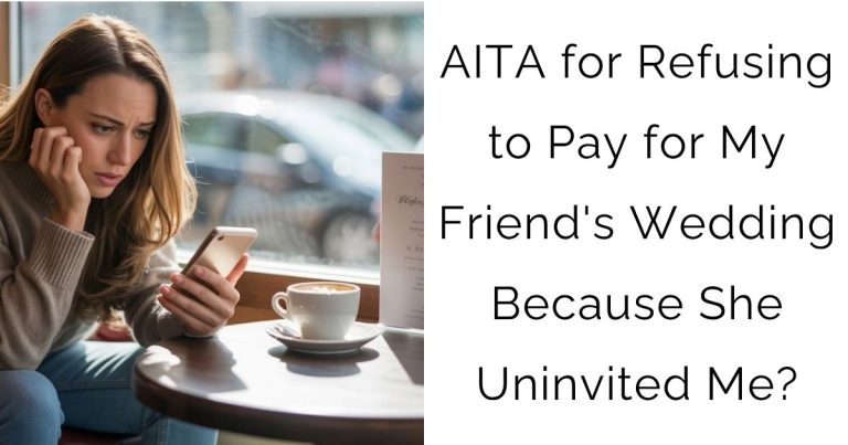 AITA for Refusing to Pay for My Friend’s Wedding Because She Uninvited Me?