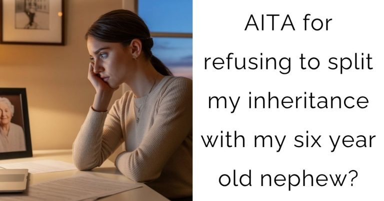 AITA for refusing to split my inheritance with my six year old nephew?