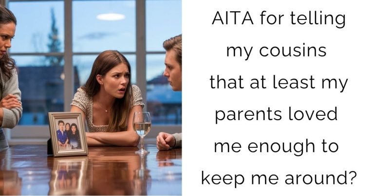 AITA for telling my cousins that at least my parents loved me enough to keep me around?