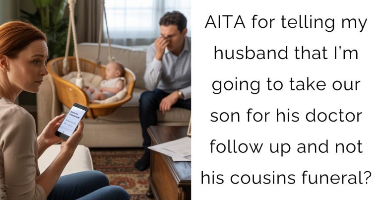 AITA for telling my husband that I’m going to take our son for his doctor follow up and not his cousins funeral?