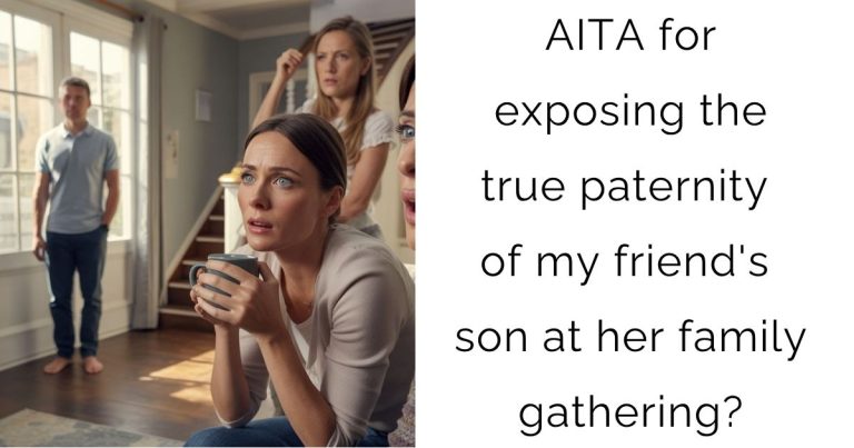 AITA for exposing the true paternity of my friend’s son at her family gathering?