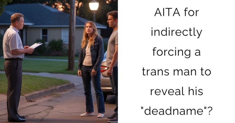 AITA for indirectly forcing a trans man to reveal his “deadname”?