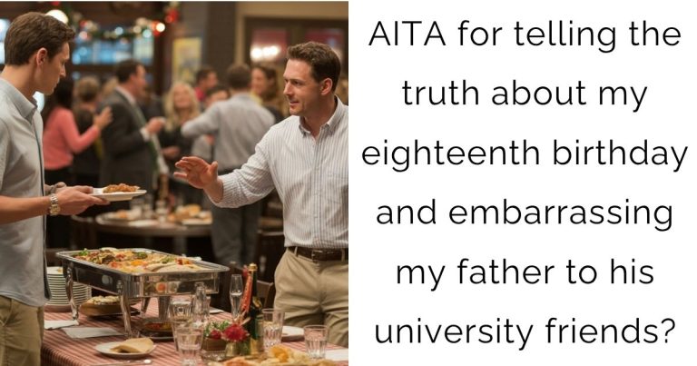 AITA for telling the truth about my eighteenth birthday and embarrassing my father to his university friends?