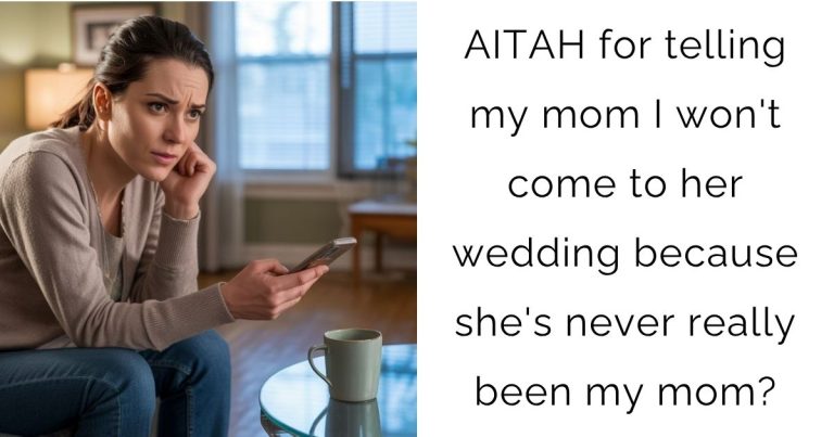 AITAH for telling my mom I won’t come to her wedding because she’s never really been my mom?
