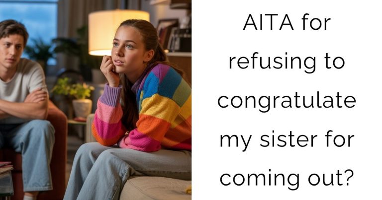 AITA for refusing to congratulate my sister for coming out?