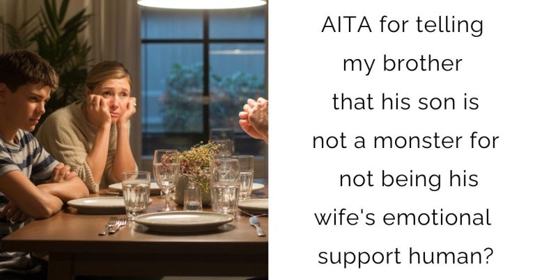 AITA for telling my brother that his son is not a monster for not being his wife’s emotional support human?