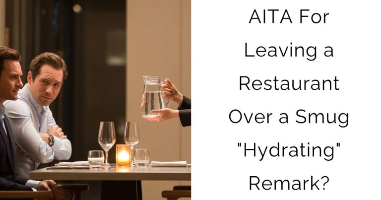 AITA For Leaving a Restaurant Over a Smug “Hydrating” Remark?
