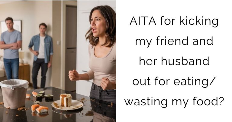 AITA for kicking my friend and her husband out for eating/wasting my food?