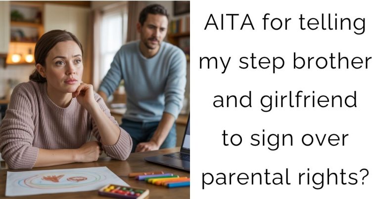 AITA for telling my step brother and girlfriend to sign over parental rights?