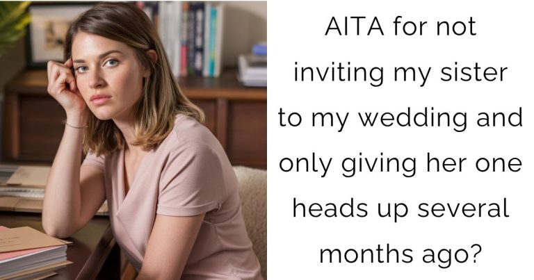 AITA for not inviting my sister to my wedding and only giving her one heads up several months ago?