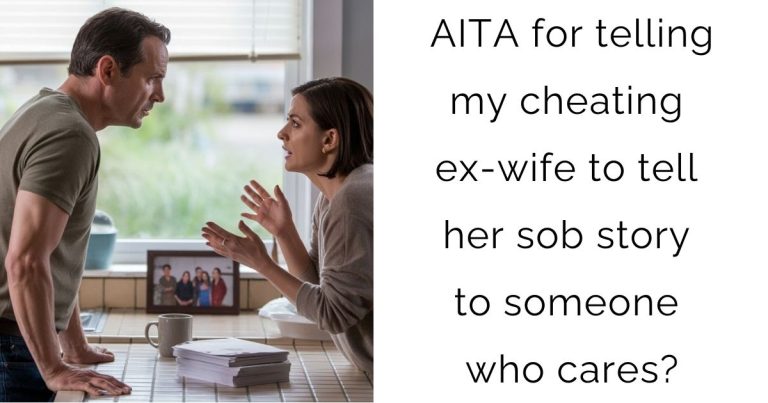 AITA for telling my cheating ex-wife to tell her sob story to someone who cares?