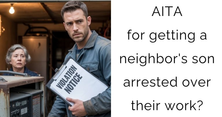 AITA for getting a neighbor’s son arrested over their work?