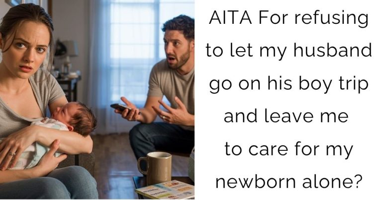 AITA For refusing to let my husband go on his boy trip and leave me to care for my newborn alone?