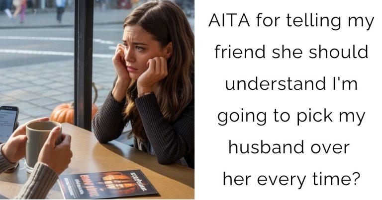 AITA for telling my friend she should understand I’m going to pick my husband over her every time?