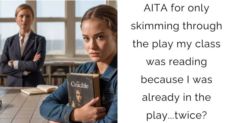 AITA for only skimming through the play my class was reading because I was already in the play…twice?