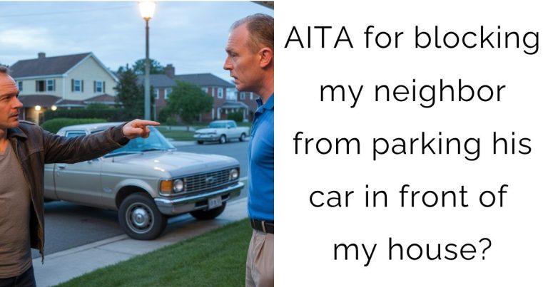 AITA for blocking my neighbor from parking his car in front of my house?
