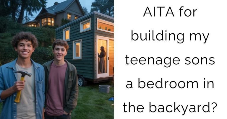 AITA for building my teenage sons a bedroom in the backyard?