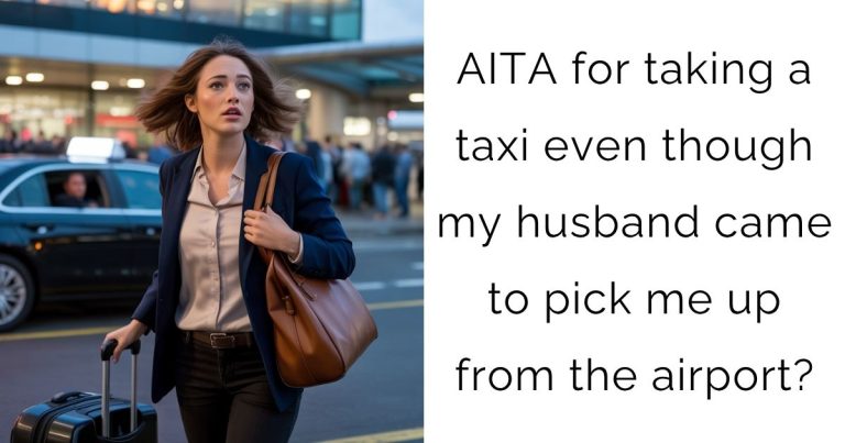 AITA for taking a taxi even though my husband came to pick me up from the airport?