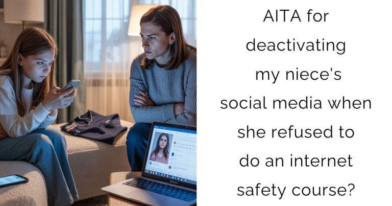 AITA for deactivating my niece’s social media when she refused to do an internet safety course?