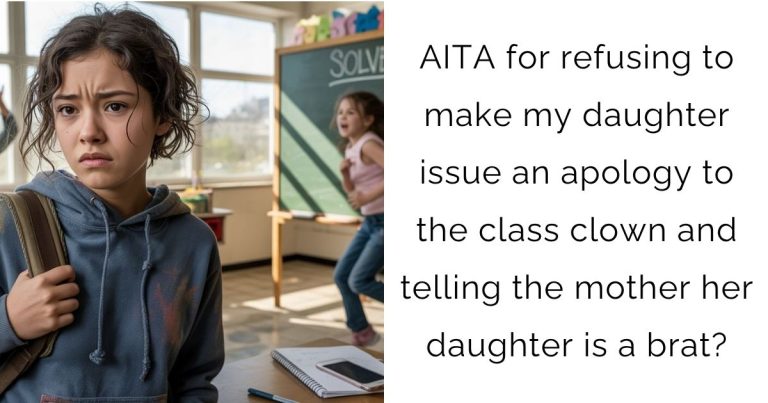 AITA for refusing to make my daughter issue an apology to the class clown and telling the mother her daughter is a brat?