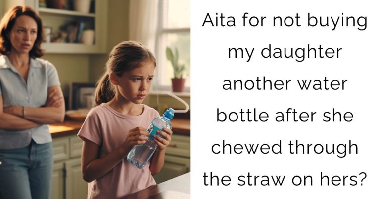 Aita for not buying my daughter another water bottle after she chewed through the straw on hers?