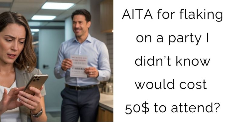 AITA for flaking on a party I didn’t know would cost 50$ to attend?