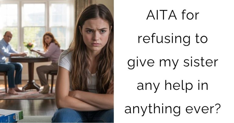 AITA for refusing to give my sister any help in anything ever?