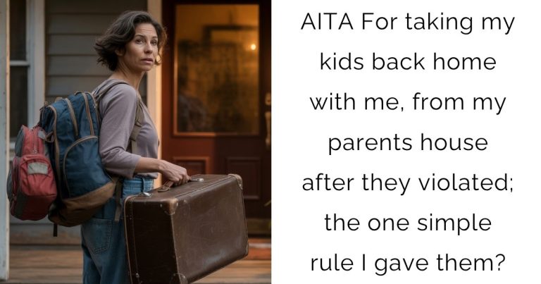 AITA For taking my kids back home with me, from my parents house after they violated; the one simple rule I gave them?