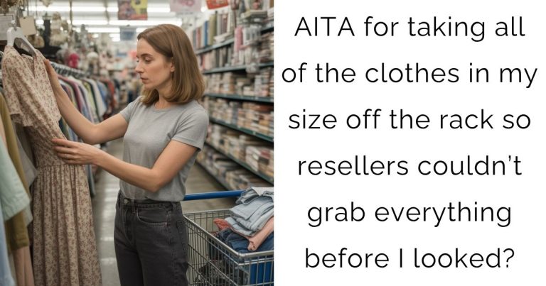 AITA for taking all of the clothes in my size off the rack so resellers couldn’t grab everything before I looked?