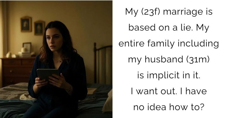 My (23f) marriage is based on a lie. My entire family including my husband (31m) is implicit in it. I want out. I have no idea how to?