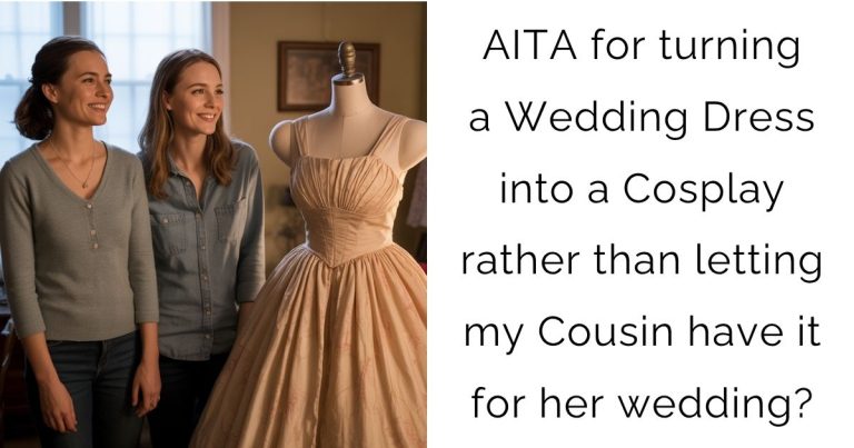 AITA for turning a Wedding Dress into a Cosplay rather than letting my Cousin have it for her wedding?