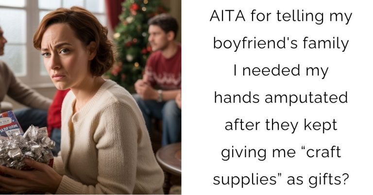 AITA for telling my boyfriend’s family I needed my hands amputated after they kept giving me “craft supplies” as gifts?