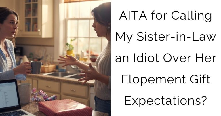 AITA for Calling My Sister-in-Law an Idiot Over Her Elopement Gift Expectations?