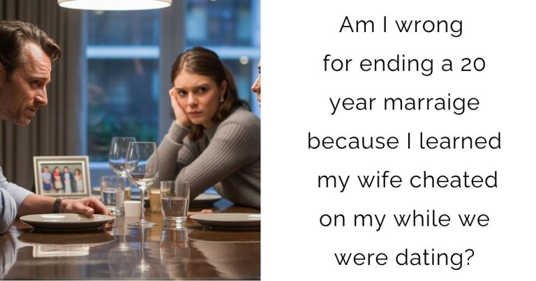 Am I wrong for ending a 20 year marraige because I learned my wife cheated on my while we were dating?