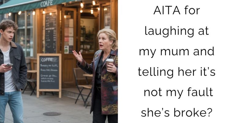 AITA for laughing at my mum and telling her it’s not my fault she’s broke?